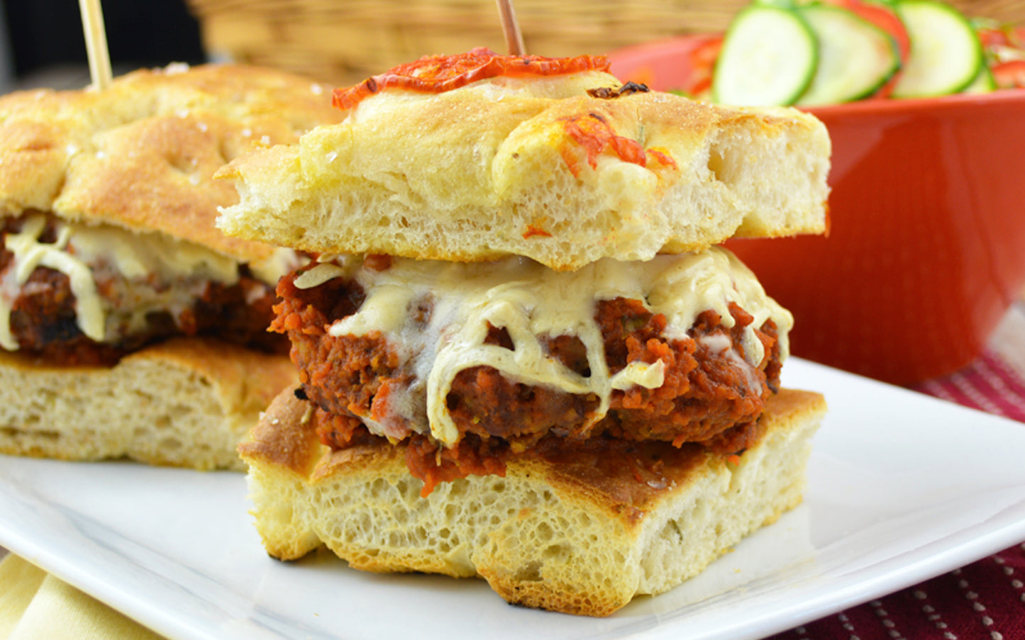 Veggie Burger on Focaccia